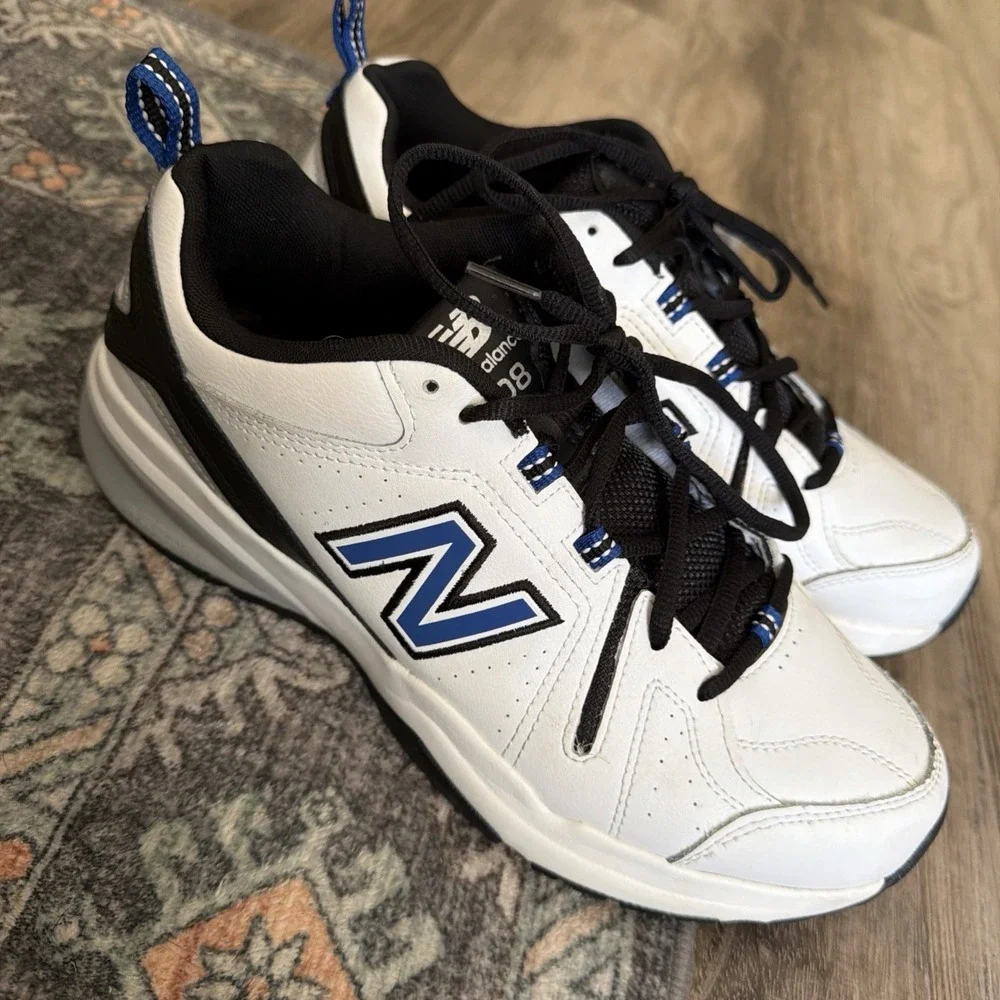 New Balance 608v5 White Team Royal Blue White Men's Sneaker Athletic M9.5 W11